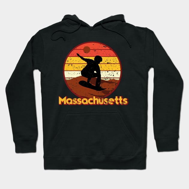 Sandboarding in Massachusetts Vintage Sunset Design Hoodie by JohnRelo